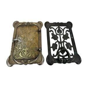 Vintage 1930s Speakeasy Art Deco Peephole Door Knocker Peabody Acker Cast Metal